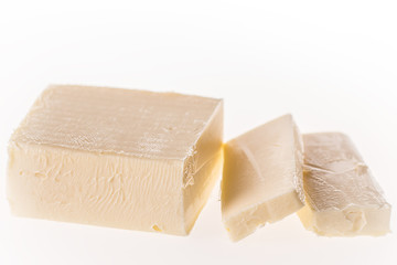 butter on a white background