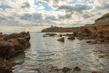 Fototapeta na wymiar The coast of Des Canar in Ibiza, Balearic Islands