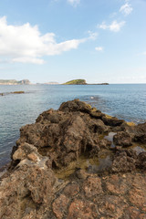 The coast of Des Canar in Ibiza, Balearic Islands