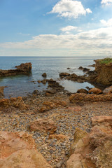 The coast of Des Canar in Ibiza, Balearic Islands