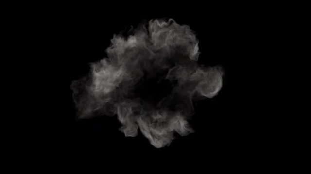 Twirling mist (fog, smoke) around center. Separated on pure black background, contains alpha channel.