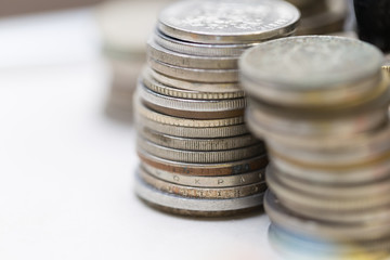 ancient coins stacks. pile of coins