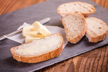freashly baked sliced bread for breakfast 
