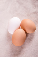 eggs on old wood background