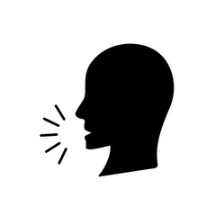Silhouette of coughing man. Vector illustration.