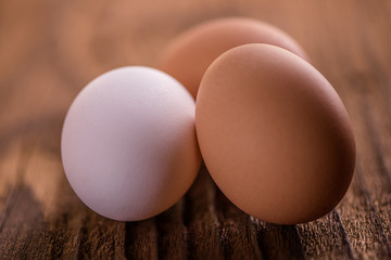 eggs on old wood background