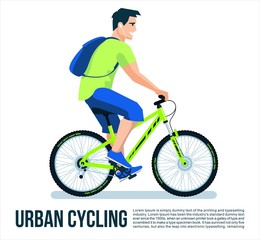 Obraz premium Biker Man in Bike Ride on the White Background, Cool Vector, Banner or Poster Vector Design Flat Illustration