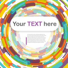 Fototapeta premium Vector magazine poster illustration summer backdrop. Abstract speed gear wheel paint splash mockup. Cover book colored template trendy rounded corner banner. Dynamic colorful circle background mock up