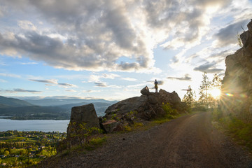 sunset on the kvr trail penticton canada