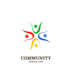 Global community,teamwork or social network people icon, logo
