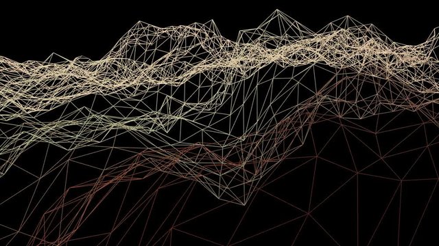 Lowpoly Wireframe Mountains Background Loop