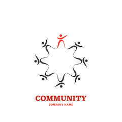 Global community,teamwork or social network people icon, logo