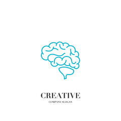 Abstract brain, creative mind logo vector design template