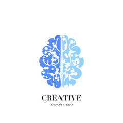 Fototapeta premium Abstract brain, creative mind logo vector design template