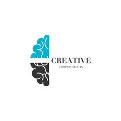 Abstract brain, creative mind logo vector design template