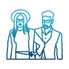 Man and woman models couple icon vector illustration graphic design