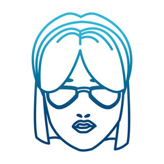 Beautiful woman face with sunglasses icon vector illustration graphic design