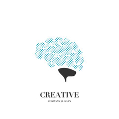 Abstract brain, creative mind logo vector design template