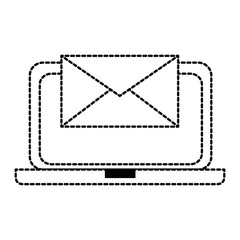 laptop computer with envelope vector illustration design