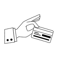 Fototapeta na wymiar hand with credit card vector illustration design