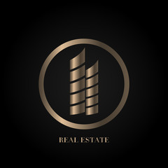 Abstract real estate, house, apartment, building logo vector design template
