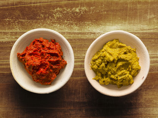 rustic red and yellow indian curry paste