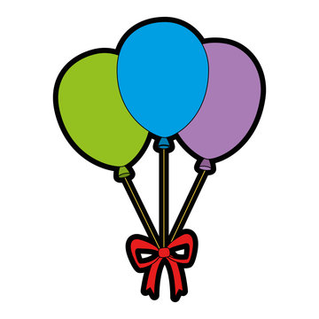 balloons air celebration icon vector illustration design