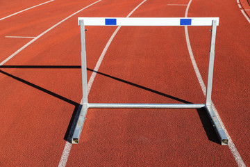 Athletic track with hurdle - 182909145