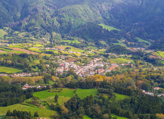 Obraz premium Furnas in Sao Miguel Island on Azores, Portugal