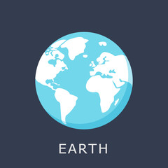 Earth icon. Vector planet icon. Flat design vector illustration for web banner, web and mobile, infographics.