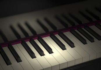 Fototapeta premium Piano keyboard (3d illustration).