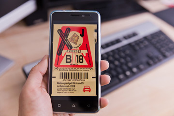 Digitale Autobahnvignette / Autobahn Maut - Vignette Österreich 2018