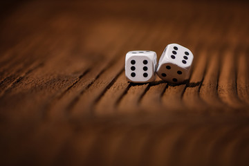 two dice with six 