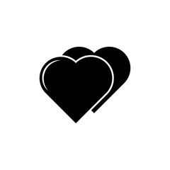 two hearts icon. Love or couple element icon. Premium quality graphic design. Signs, outline symbols collection icon for websites, web design, mobile app, info graphics