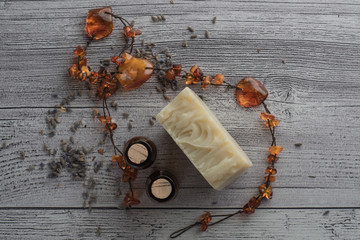 Handmade soap with amber