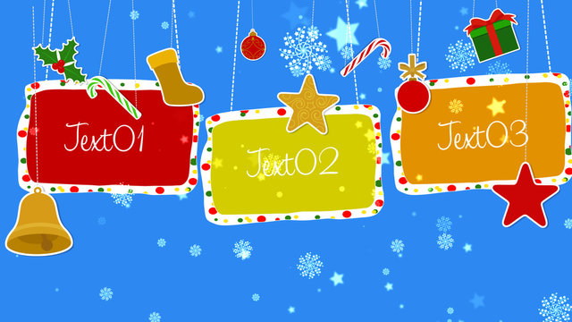 Dangling Illustrated Holiday Icons Title 2