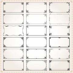 Decorative frames and borders rectangle 2x1 proportions set 4