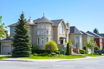 Expensive houses in summer, Montreal, Canada