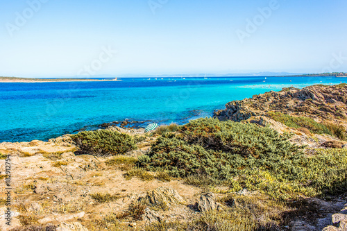 Spiaggia La Pelosa Stintino Sardegna Stock Photo And