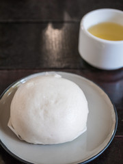 Chinese Steamed bun on a plate
