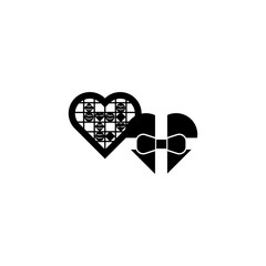 chocolates in heart boxes icon. Love or couple element icon. Premium quality graphic design. Signs, outline symbols collection icon for websites, web design, mobile, info graphics