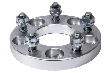 Aluminum wheel spacer made by CNC lathe machine for tuning. Use to increase the wheelbase and offset (ET) of the automobile. 5 holes,114,3 pitch center dia. For japanese and korean cars
