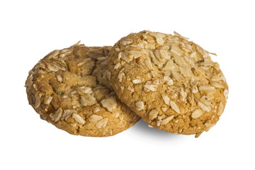oatmeal cookies isolated on white background
