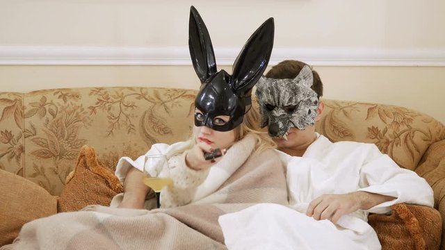 Rabbit take away the remote control in the wolf