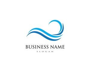 Obraz premium Water Wave symbol and icon Logo Template