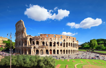 The Colosseum or Coliseum, also known as the Flavian Amphitheatre in Rome