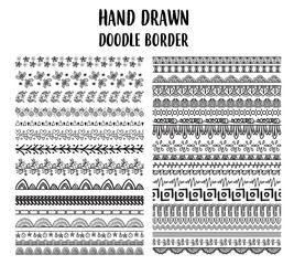 Vector set of hand drawn doodle border
