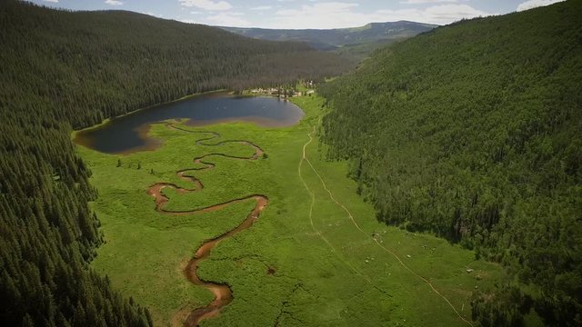 Vail Colorado Wilderness 05 - 4K aerial / drone Rocky Mountains. Sequential clip edits. Themes of nature, wilderness, exploration, destinations, travel, vacations, family, environment