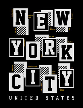 NYC typography design t-shirt graphic Vector image