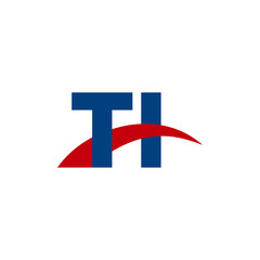 Initial letter TI, overlapping movement swoosh logo, red blue color